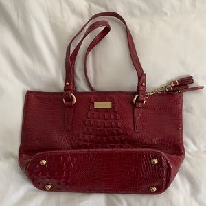 Brahmin red croc bag